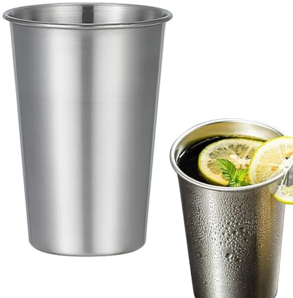 Gobelets empilables en métal - Gobelets à eau en acier inoxydable - Verres en métal pour la maison et les activités de plein air, tasses de camping incassables