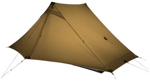 3fulgear Lanshan 2 Pro Tält för 2 personer, ultralätt campingtält, 3/4 säsonger, professionellt 20D silnylon tält utan stänger för camping, klättring och vandring, khaki, tre säsonger