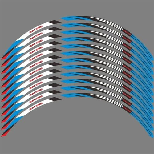 Felgendekoration Motorrad-Felgenaufkleber, Wasserdicht, Für Tracer 7 GT 2023, Für Tracer 700, Für Tracer7 2018-2022, Felgenband-Aufkleber Langlebig und attraktiv(17-17inch Blue)