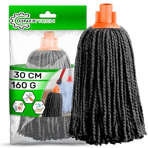 Universale Nero Testa del Mop in Microfibra ha una Lunghezza di 30 cm 160 g - ONIX TECH