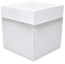 SAMZ Packaging 8x8x5 Inches White Cake Boxes (Pack of 5) Square Cardboard CakeBoxes with Lids, Ideal for Birthday, Wedding, All Ocassions, Rigid Boxes
