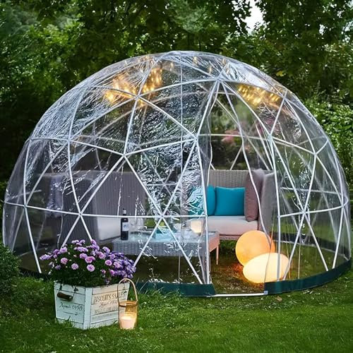 ZIXIAOS 12 Fuß Durchsichtiges Kuppelzelt, Gartenkuppel-Blasenzelt, Gewächshaus-Campingzelt, Wasserdichtes Gartenkuppelhaus, Geeignet Für Terrassen Und Hinterhöfe