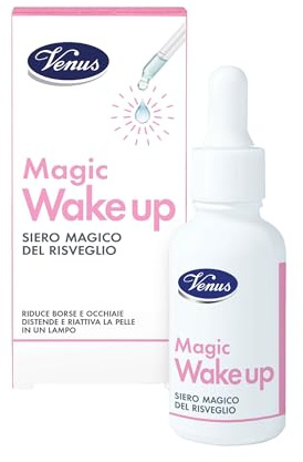 Venus Magic Wake Up, Siero Rivitalizzante con Vitamina C e Caffeina, Riduce Borse e Occhiaie, Effetto Illuminante Immediato, Adatto a Tutti i Tipi di Pelle, Flacone 30 ml
