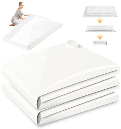 HIMOMO 2 STÜCK Vakuumbeutel für Matratzen 130x240 cm (geeignet für: 200x100cm),Vakuumierbeutel Groß Durchsichtig, Vakuumbeutel Matratze vakuumieren, (Ohne Pumpe)