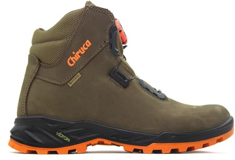 CHIRUCA - Botas de goretex,impermeable,boa,cierre con botón,suela vibram,de montaña,senderismo,campo, para: Hombre color: KAKI talla:46