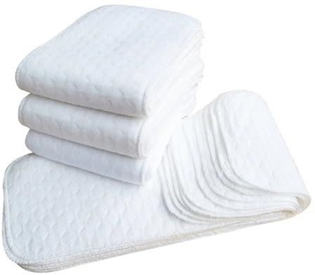 Haowul 20pcs Three-layers Cotton Diaper Reusable Solid Casual Infant Baby Cloth Diaper Covers Nappy Liners Insert