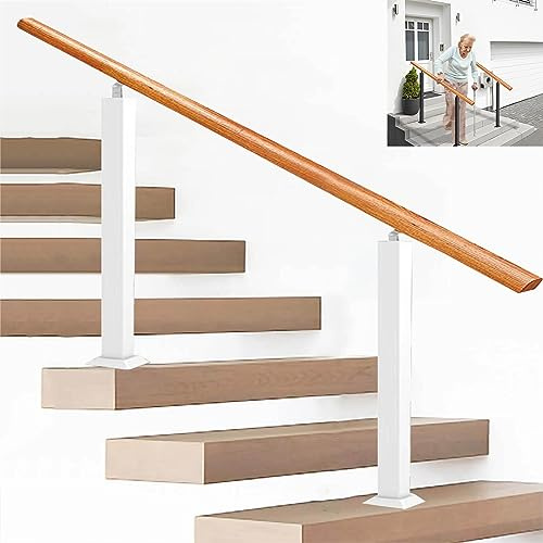 Corrimano tradizionale per gradini interni ed esterni, corrimano ad angolo regolabile per 2 3 gradini ideali per gradini in cemento o portico, design classico (opzioni di colore/dimensioni