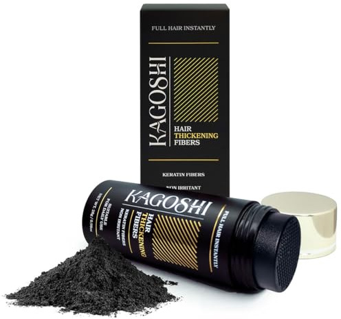 KAGOSHI Hair Fiber 28g Haarverdichtung Haarfüller Schütthaar Streuhaar zur Haarverdichtung Haarpuder Haarfasern Haarpulver Verdickung Sofortwirkung (Schwarz)