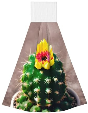 SamLng Salviette per le mani in velluto corallo con cactus fiorito, panni assorbenti per cucina, bagno, soggiorno e uso esterno