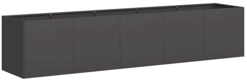 vidaXL Odlingslåda svart 200x40x40 cm kallvalsat stål, planteringsställ, växtbricka, trädgårdsplanteringskärl, planteringsställ, upphöjd bädd
