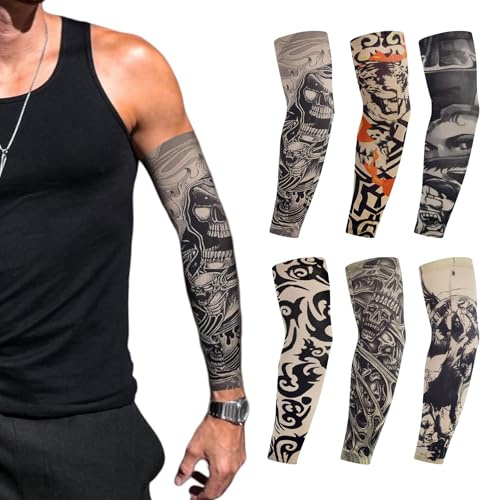 RYMAUP 10 Styles Set Tattoo Ärmel für Herren, Set Stulpen Tattoo Armstrümpfe Sleeve Tattoo Temporäre Armstulpen Damen Überzüge Strumpf Arm Karneval, Sportschutz, Sonnenschutz