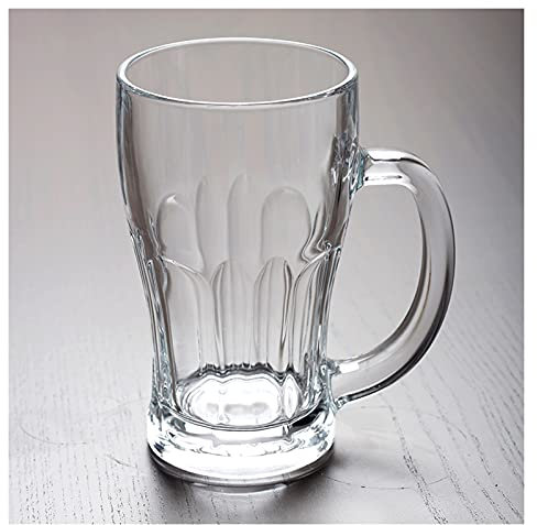 MRKU Bierbecher, 1er-Pack Biergläser mit Henkel, großes Fassungsvermögen, 520 ml, Klassische Glasbecher, ideal für Partys, Wiederverwendbare Becher, Bierkrug