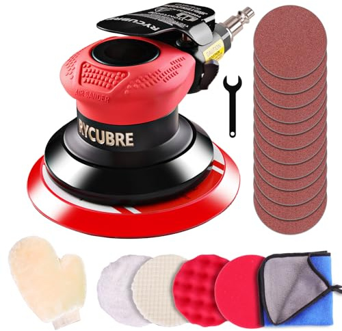 Rycubre 5 Inch da Sander - Professional Air Sander, Pneumatic Orbital Sander/Air Orbital Sander for Auto Body Work, DA Sander for Auto Body & Lijadora de Aire (5 Inch)
