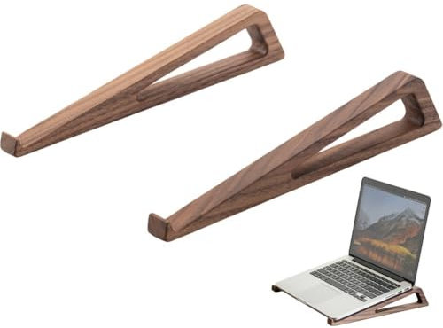 Ericetion Laptop Stand Wooden Laptop Holder Portable Notebook Holder Ventilated Cooling Notebook Stand Laptop Dock Desk Laptop Organizer for Home Office