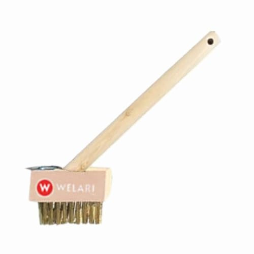 Welari Patio Weed Brush with Wire Bristles & Blade Scraper – Heavy-Duty Block Paving & Driveway Weed Remover Tool – Moss & Weed Cleaner with 30cm Handle – Garden Path & Patio Cleaning Tool (1 Pack)