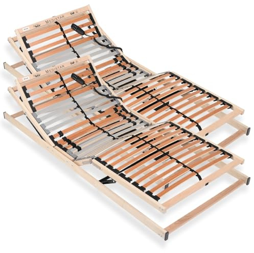 Sleepneo Lattenrost 180x200 cm montiert elektrisch verstellbares Kopf & Fußteil 5 Zonen 28 Latten Belastbarkeit 150 kg Made in Germany Birkenschichtholz