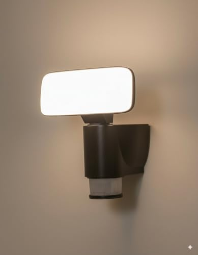 MeLiTec LED Außenwandleuchte mit Bewegungsmelder, automatisch schwenkbar, Nachverfolgungsfunktion, Dämmerungssensor, Außenwandlampe für Garten Hof Einfahrt Eingang, 4 Modi, IP44, neutralweiß 4000K
