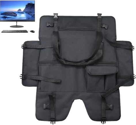 Étui de transport pour moniteur, housse de protection réglable avec doublure en flanelle douce pour écran d'ordinateur, clavier et câbles, sac de rangement portable pour bureaux, transport d'équipemen