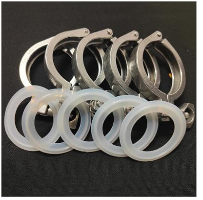 0.5-4 Tri Clover Sanitary Pipe Clamp - 304 Stainless Steel Tri Clamp with Silicon Gasket, 50.5/64mm Ferrule, Hygiene Grade for Home Brewing & Food/Pharmaceutical Use (1/5/10Pcs)(5pcs,K 34mm 07.5in)