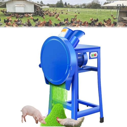 Mulino for mangime elettrico commerciale, tritatutto for taglio erba for carichi pesanti da 4000 giri/min, mulino for mangime for animali in acciaio inossidabile con spessore regolabile