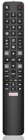 Meliya Mando para TCL Thomson RC802N para TCL Smart TV 4K UHD QLED TV 32ES580 40ES560 43EP640 43EP660 50EP680 55EP660 32ES560 (Sin Batería)