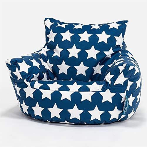 Lounge Pug Klein Kindersessel Sitzsack für 1-3 Jahren, Blau Star, Mini-Sessel Kinderstuhl Kuschelsessel, Kindermöbel für Kinderzimmer
