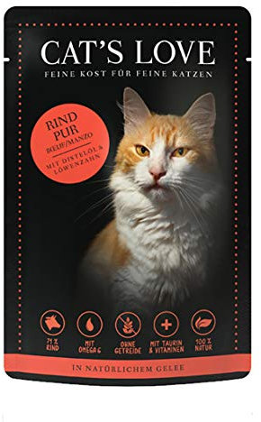 Cat´s Love Classic Katzenfutter Nassfutter Rind Pur (Rind, 24 x 85g)