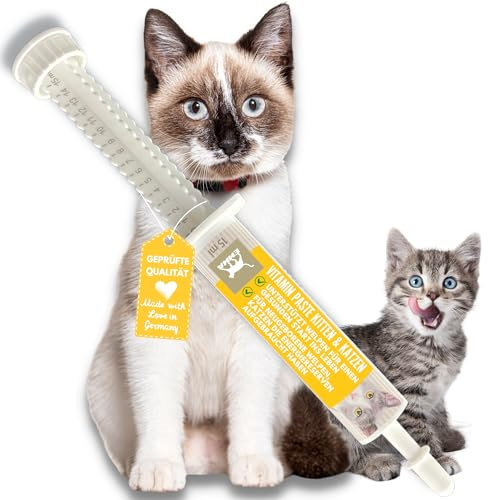 EMMA Katzen Vitamine - Multi Vitaminpaste für Katzen 15ml I Vitamin B komplex hochdosiert I B Vitamin mit A B1 B2 B6 C D I Vitamine für Katze Plus Biotin I Multivitamin Paste Katze für Immunsystem