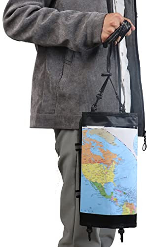 Waterproof Map Case Holder, Portable Transparent Waterproof Foldable Map Pack, Dry Bag Protector Pouch for Camping, Hiking, Documents, Electronics, Emergency, Outdoors