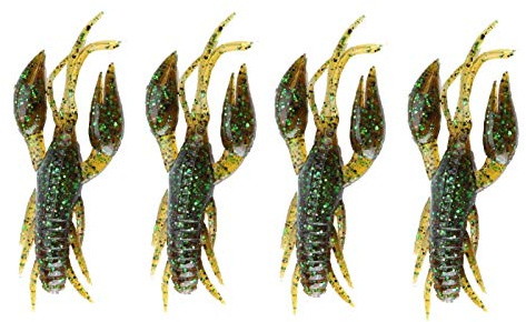 Lebensechte Krebse Fast Sinking Köder Angeln Langusten für Karpfen Bass Fischen für die Verwendung in einem Texas Rig(Sauce Green, 1#)