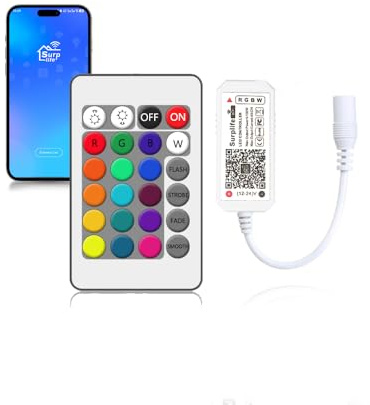 Arotelicht RGBW Controller LED striscia di luce, controllo tramite app/controllore remoto,controllo dimmer per sistema Android/iOS, striscia di luci LED,5V/12V/24V, RGBW(5 foro stenopeico)