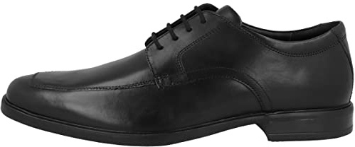 Clarks Mäns Howard Förkläde Oxford sko, Svart läder - 43 EU