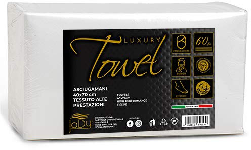 JaDy - Asciugamani Monouso Parrucchiere | Dimensione 40x70 cm | Confezione 60 pz | Made in Italy | Lusso del Monouso, Bianco, 60 unità, Carta