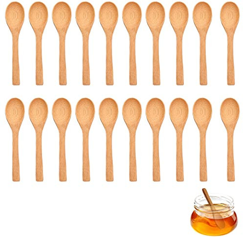 20 Stücke Mini Löffel, Handgemachter Löffel Kleiner Löffel Kleines Teelöffel Löffel Set, Gewürzlöffel, Honiglöffel, Marmeladenlöffel, Kindersuppenlöffel - kann mehrfach verwendet werden