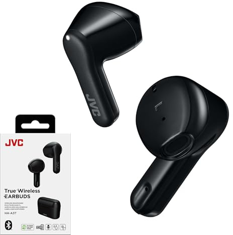 JVC True Wireless Earbuds cuffie, driver magnetico al neodimio da 11 mm, funzionamento con sensore touch, Bluetooth 5.1, resistenza all'acqua (IPX4), lunga durata della batteria (fino a 22 ore),