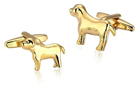 Stfery Manschettenknöpfe Herren Wedding, Anzug Manschettenknöpfe Gold Edelstahl Cufflinks Hündchen Schmuck Geschenk