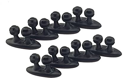 8 x Kabelmanagement-Clips, 26 x 15 mm, Kunststoff, selbstklebend, 3M-Kabelhalter für Auto, Büro und Zuhause (schwarz)
