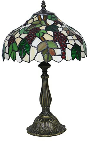 Uziqueif Schlafzimmer Lampen Nachttisch,Vintage Tiffany Lamp, Wohnzimmer Dekoration Tischlampe, 12 Zoll Tiffany Tischlampen