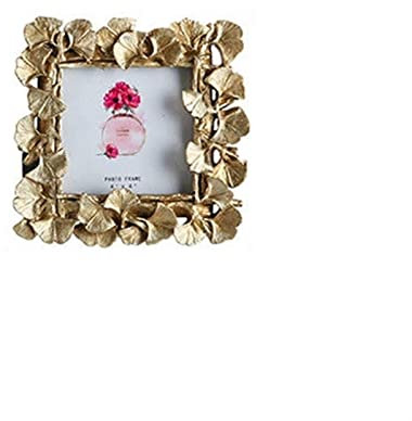 luckxuan Fotorahmen/Bilderrahmen Dekorative Fotorahmen Harz Bilderrahmen for Flur Schlafzimmer Wohnzimmer Gemälde Foto Dispaly Stand Home Decor Leerrahmen (Color : C Gold 4 inch)