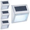 Relaxdays Lámparas Solares Pared Jardín Entrada y Terraza, Set 4, Focos LED Exterior, Acero INOX, Luz Blanca, Plateado, 8 x 10 x 2 cm Aprox