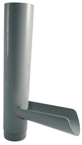 Marley Regenrinnen System Dachrinnenteile DN 75 Fallrohrsystem Grau RAL 7040 Dachrinnenset aus PVC (Wasserablaufklappe)
