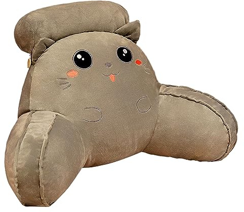 Uaste Lumbar Support Reading Pillow - Comfy Cuddle Cushion for Bed - Ideal For Relaxing, Reading, Gaming - Soothing Adult Backrest Lounge Cushion (Cat)