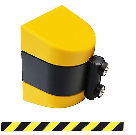 Tavkomco Magnetic attraction Retractable Belt Barrier,2/3/5/10M Optional,Magnetic Queuing Safety Tape Cordon with mounting accessories,for Crowd Control(A,2M/6.6FT)