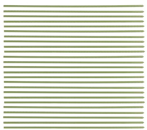 Durable Plastic-Coated Metal Garden Stakes with Ribbed Surface 75cm Long for Extra Grip and Easy Ground Penetration - Includes Cane Connectors for Extending and Frameworks (25)