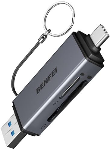 BEFNEI Lettore di Schede SD/Micro SD, [ Supporto OTG ]2 in 1 Alta Velocità Adattatore USB C&USB 3.0 Lettori Schede di Memoria con Portachiavi per MMC/Micro SD/TF/SDXC/SDHC/Micro SDHC/Micro SDXC