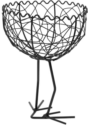 CIYODO Eggs Wire Storage Basket Elegant Iron Wire Design Fruit and Vegetable Holder Multi-Use Container for Kitchen Home Office Black