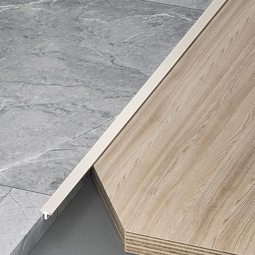 Raouoae Aluminium-T-Formleisten Zierleisten Und Bodenübergangsleisten 3 Stück 100cm Übergangsschiene Für Türschwellen Und Verbindungsböden Von Laminatdielenfliesen(Aprikosenasche,Breite: 4mm)