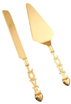 KIUGOP Goldene Kuchen- und Tortenheber, Personalisiertes Gold-Servierset mit Verdicktem Edelstahl und Abgerundeten Kanten, Kuchenschneideset für Hochzeiten, Geburtstagsfeiern, Veranstaltungen,A