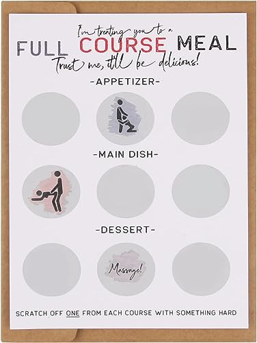 Naughty Scratch Off, Full Course Meal,Funny Scratch Off Birthday Card for Him, Gift for Him, Surprise your boyfriend, husband, or other half with this funny. (Full Course Meal)