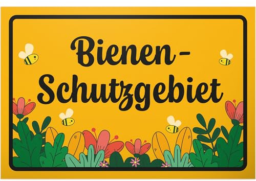 DankeDir! Bienen Schutzgebiet Blumen Wiese - Kunststoff Schild 30 x 20 cm - Garten Geschenk Geschenkidee Deko Mama & Papa Gartenschild - lustiger Spruch Freunde Türschild Geburtstagsgeschenk